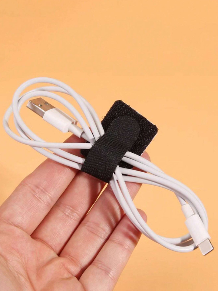 10pcs Hook & Loop Cable Organizer Straps – Wire Management for Home & Office