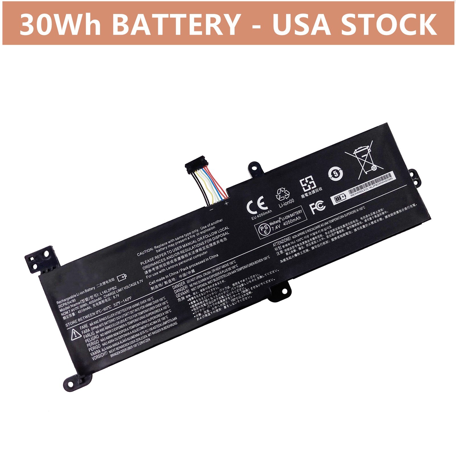 30Wh Battery For Lenovo Ideapad 320 L16L2PB2 L16L2PB3 L16M2PB1 L16S2PB2 L16C2PB2