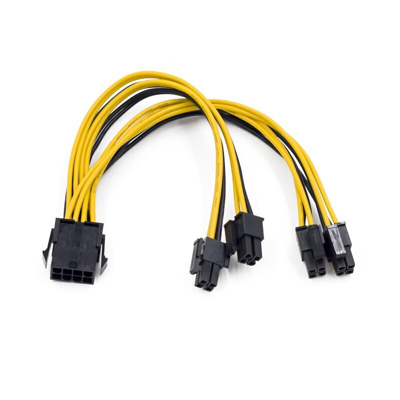2pcs EPS CPU 12V DC 8Pin Female To Dual 8Pin (4+4)Pin EPS 12V Male