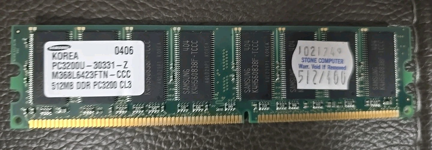 512MB 2x256MB PC3200 MICRON MT8VDDT3264AG-40BG4 DDR-400 DDR1 Ram Memory Kit DIMM