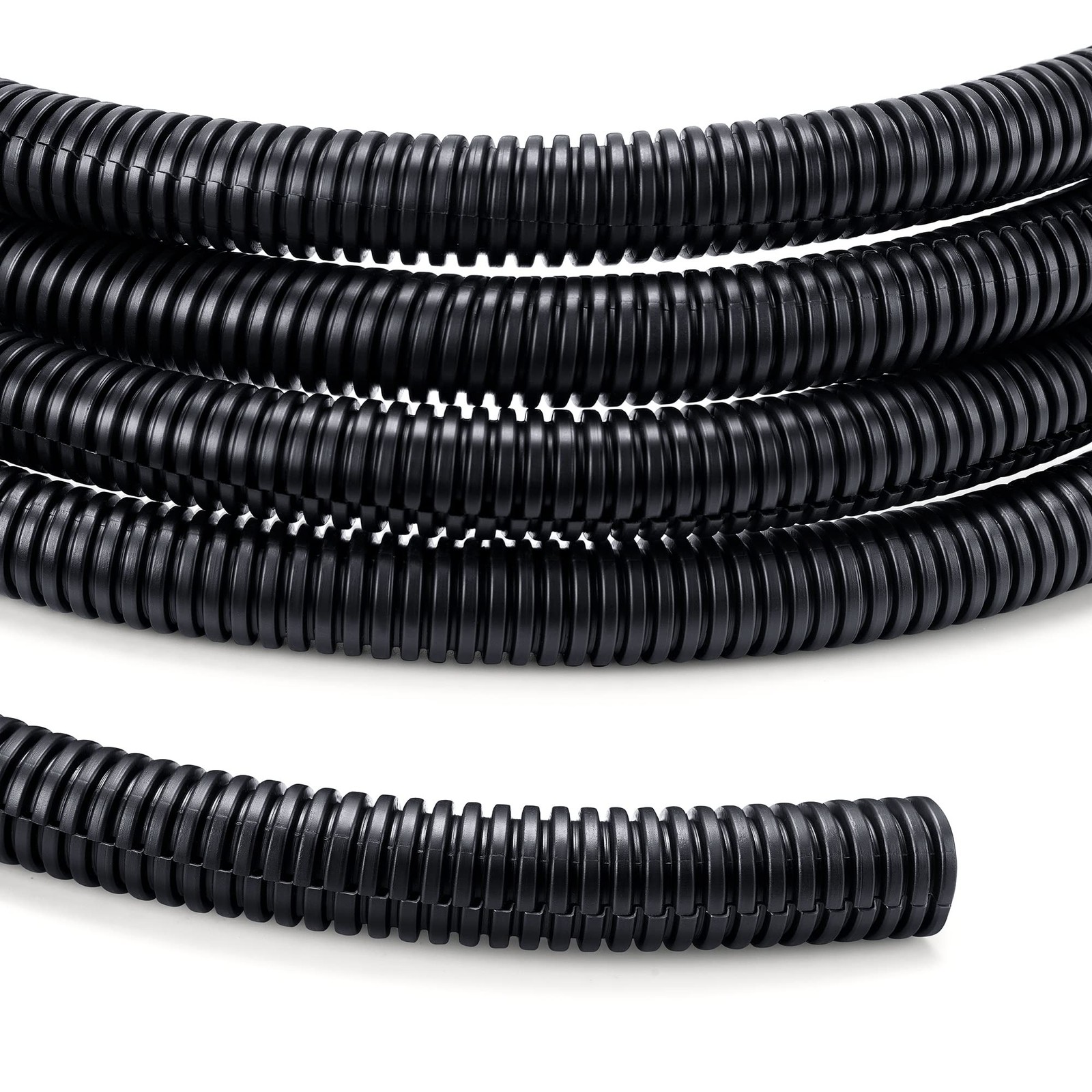 3/8in x 10ft Split Wire Loom Tubing Black – Flexible Automotive Cable Protector