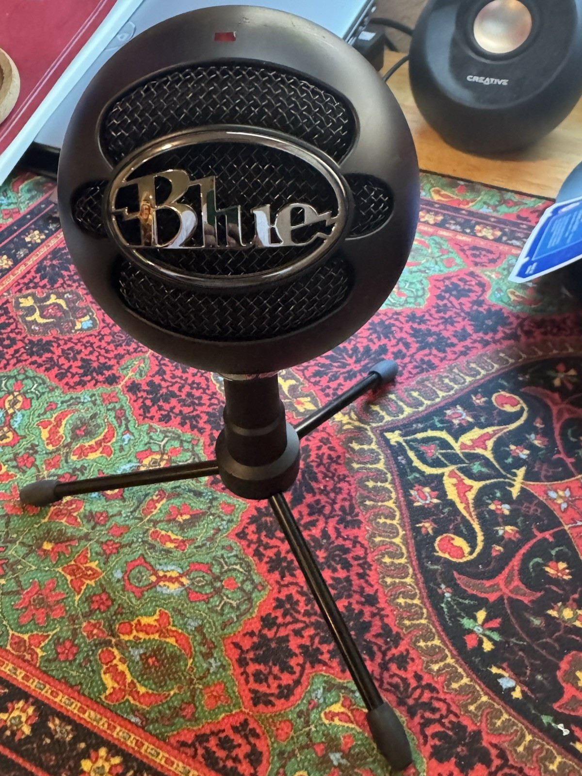 Blue Snowball iCE USB Computer Microphone, Black, Adjustable Freestanding Stand