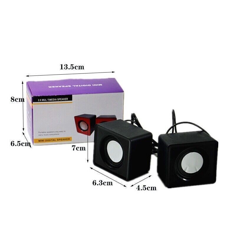 3.5mm Jack USB Wired Computer Speaker Stereo For PC Laptop Notebook Desktop FFoB
