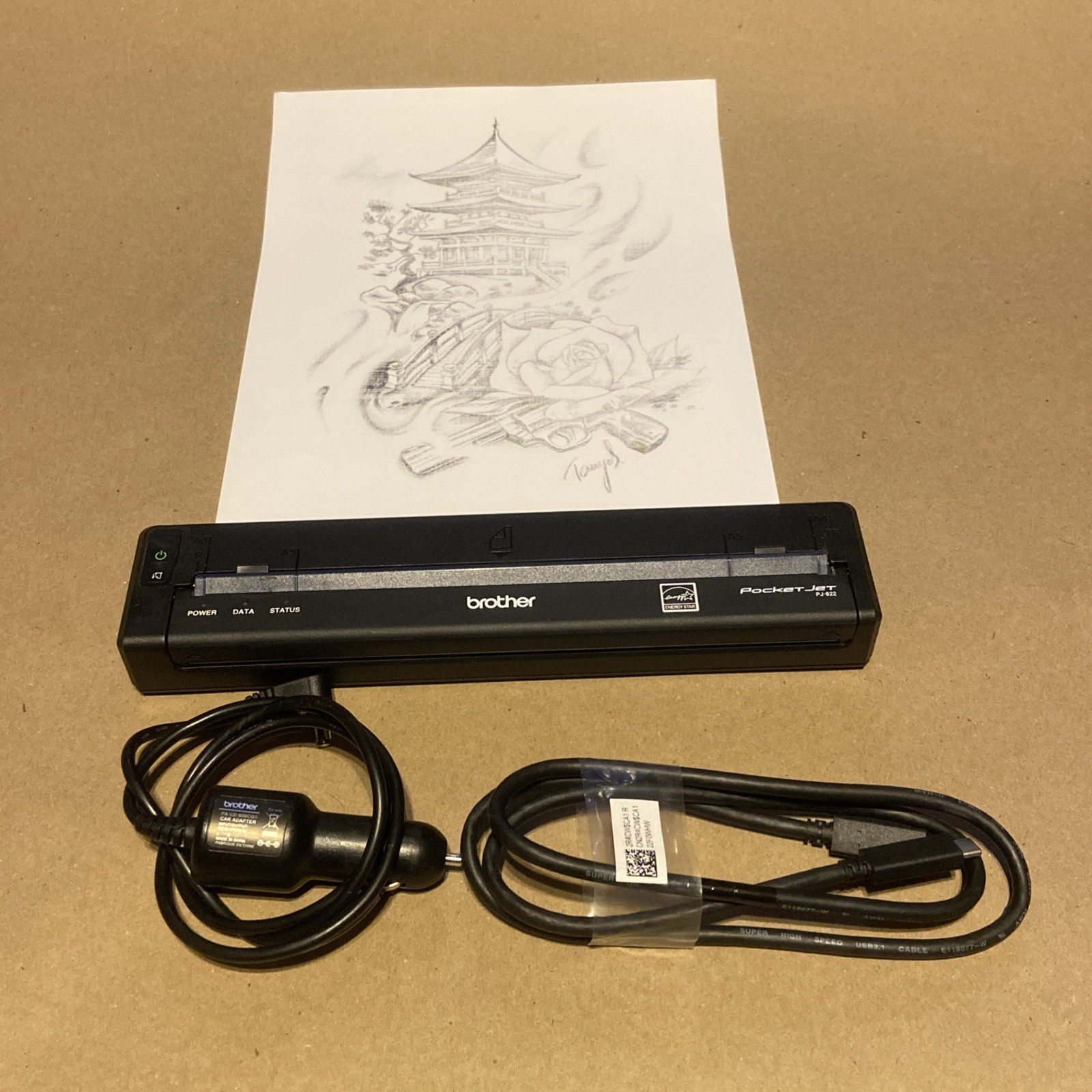 Brother PocketJet PJ-822 Mobile Direct Thermal Printer Monochrome Label Tattoo