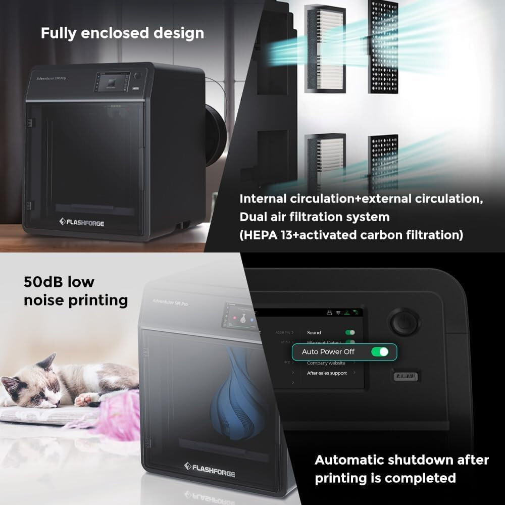 FLASHFORGE Adventurer 5M Pro 3D Pinter Max 600mm/s Fully Auto Printing RC CoreXY