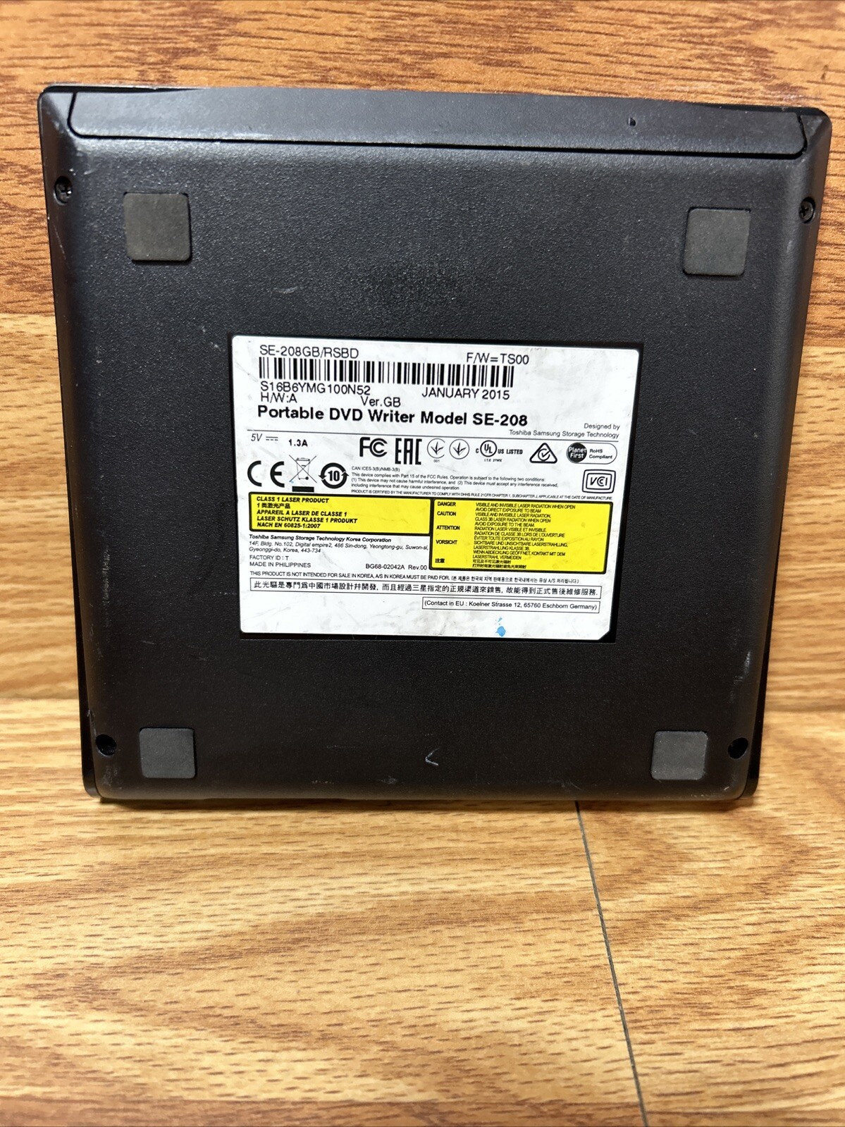 Samsung USB Ultra Slim Portable External DVD Writer SE-208 w/ Cable
