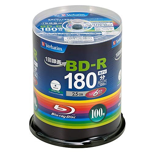 Verbatim VBR130RP100SV4 Blu-ray Disc BD-R 25GB 100 Pack Printable 1-6X Speed