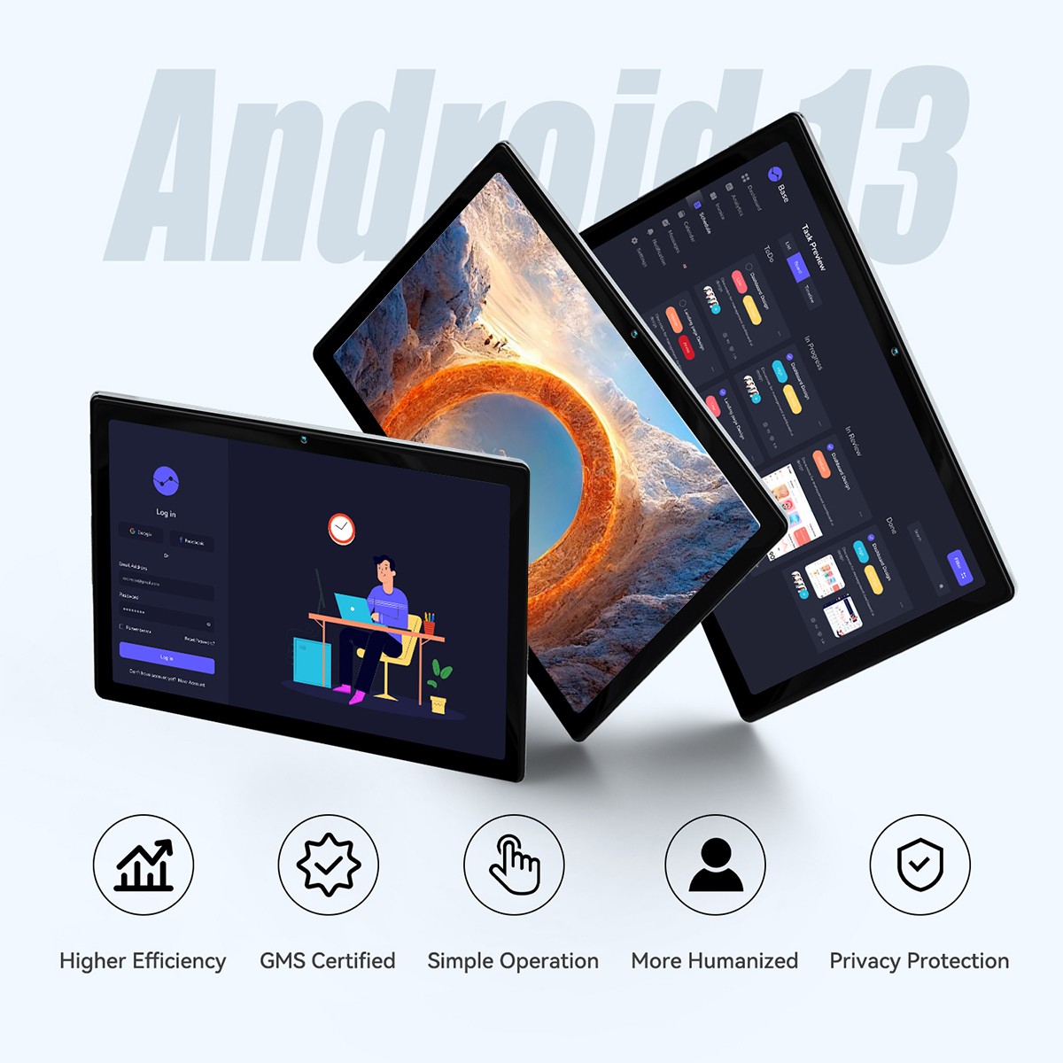 2025 Tablet 10.1″ Android 13 Tablet 6+64GB Quad Core 1280×800 HD IPS WIFI Silver