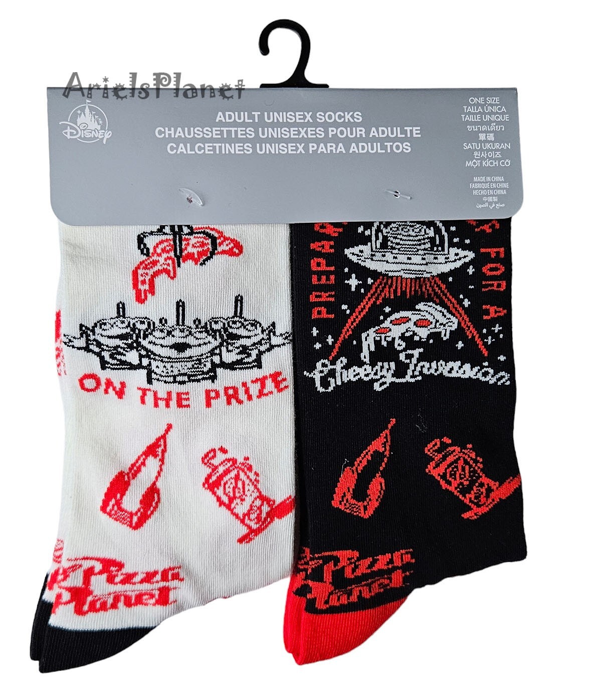 Disney Parks Pixar Toy Story Pizza Planet Pair of Socks One Size