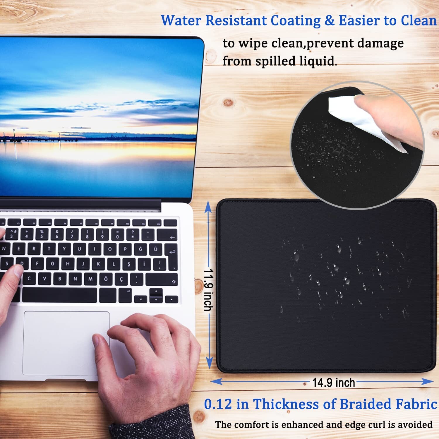 Mouse Pad, Large Gaming Mouse Pad with Double Stitched Edges, 14.9 x 11.7 inc…