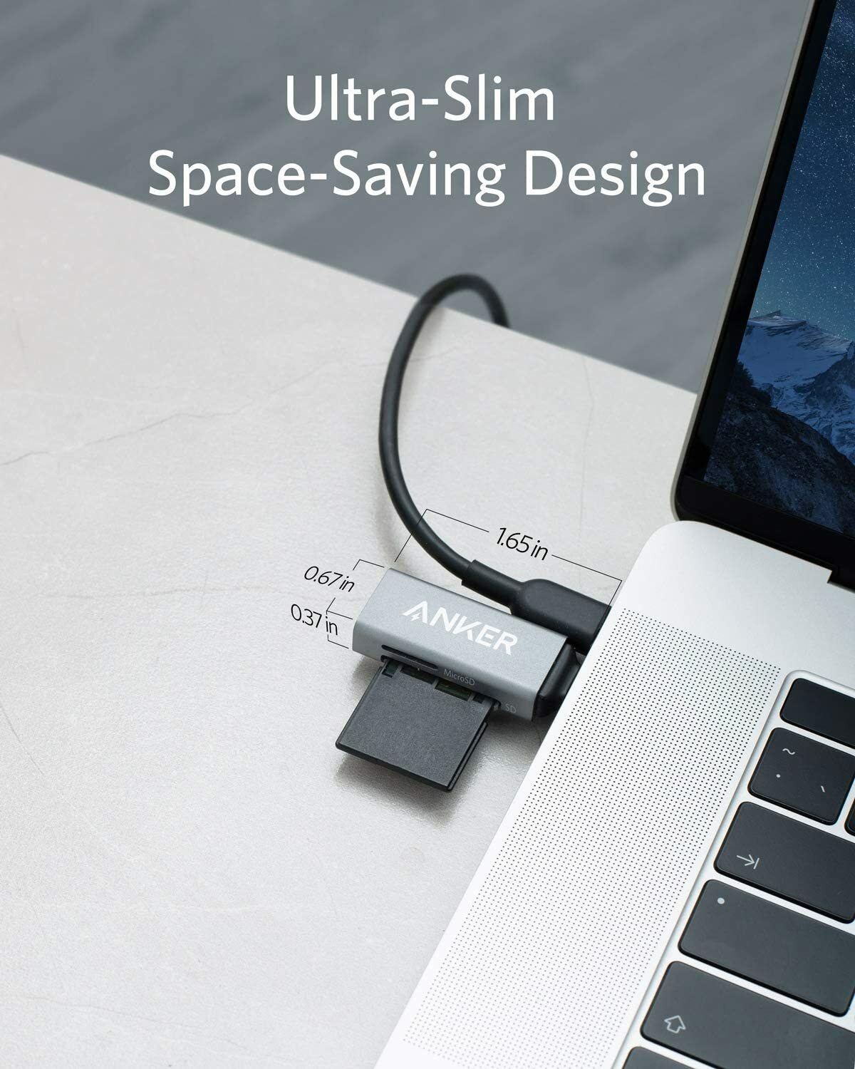 Anker 2-in-1 Memory Card Reader USB C to SD/Micro SD for SDXC SDHC MMC UHS-I