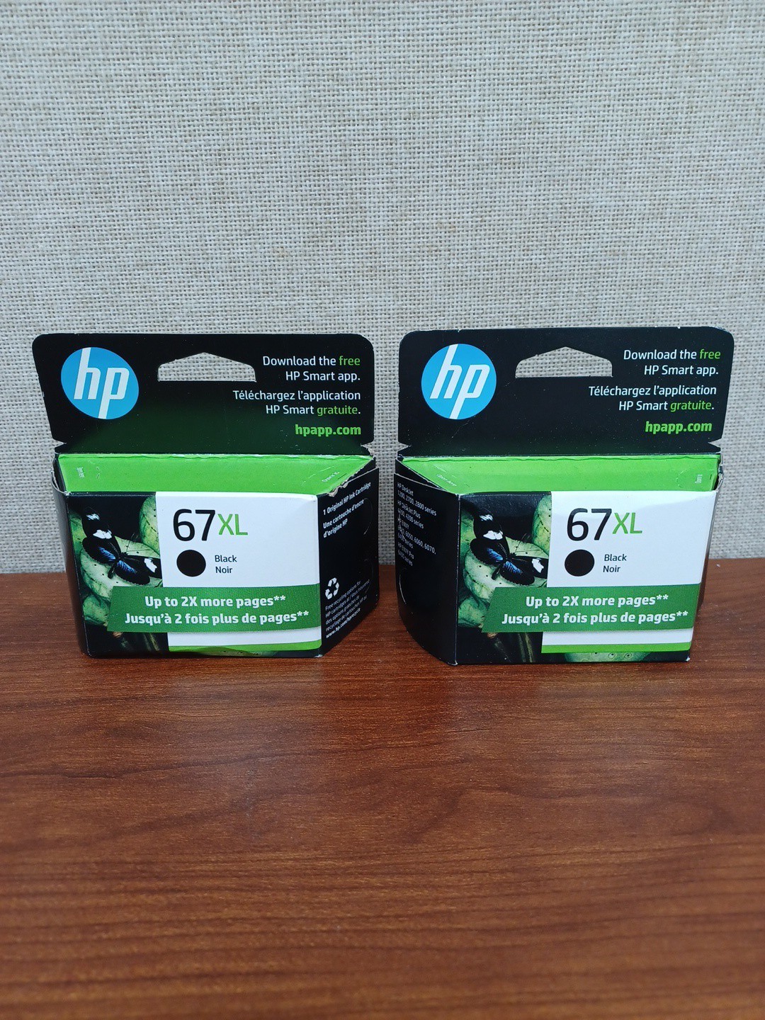 HP 67XL Black High-Yield Ink Cartridges:3YM57AN Lot-Of-2