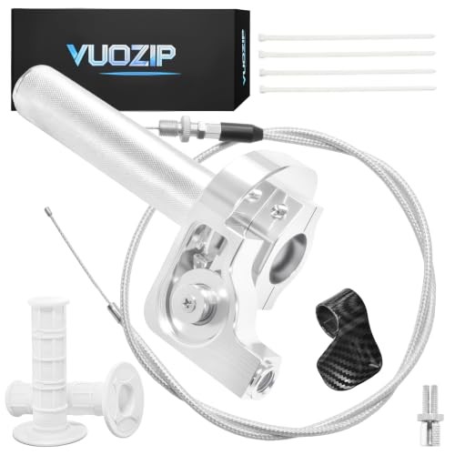 7/8″ 22mm CNC Quick Twist Throttle Kit – Universal Aluminum Type B Silver