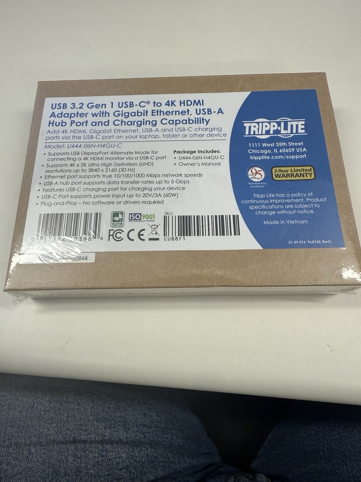 Tripp Lite U444-06N-H4GU-C USB-C Hub 4K HDMI Gigabit Ethernet USB 3.2