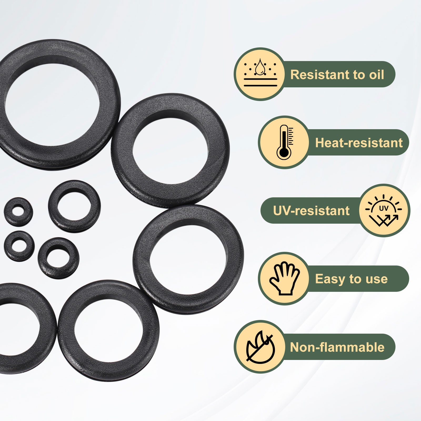 25Pcs 18x22mm Rubber Grommets Firewall Grommet Automotive for Wiring Black