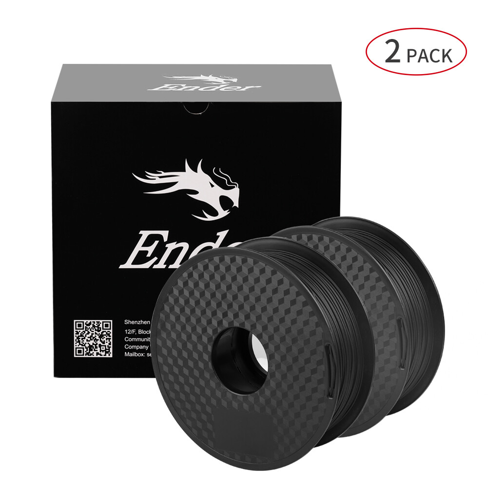 2pcs 1kg 1.75mm PLA Filament For Creality Ender 3 CR-10S Pro 3D Printer Black
