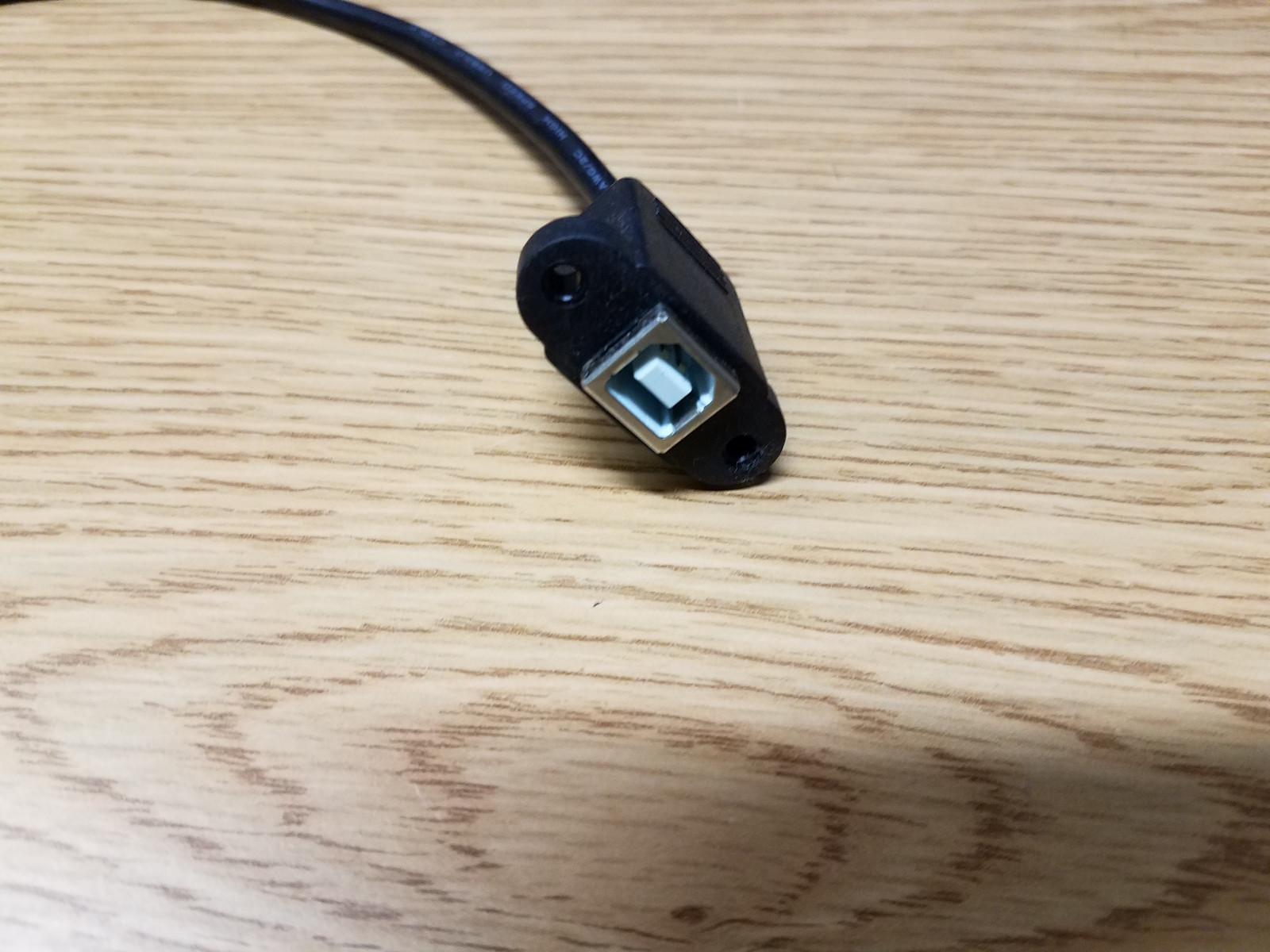 USB Cable Panel Mount Type B Female to Standard B Male Enclosure -New