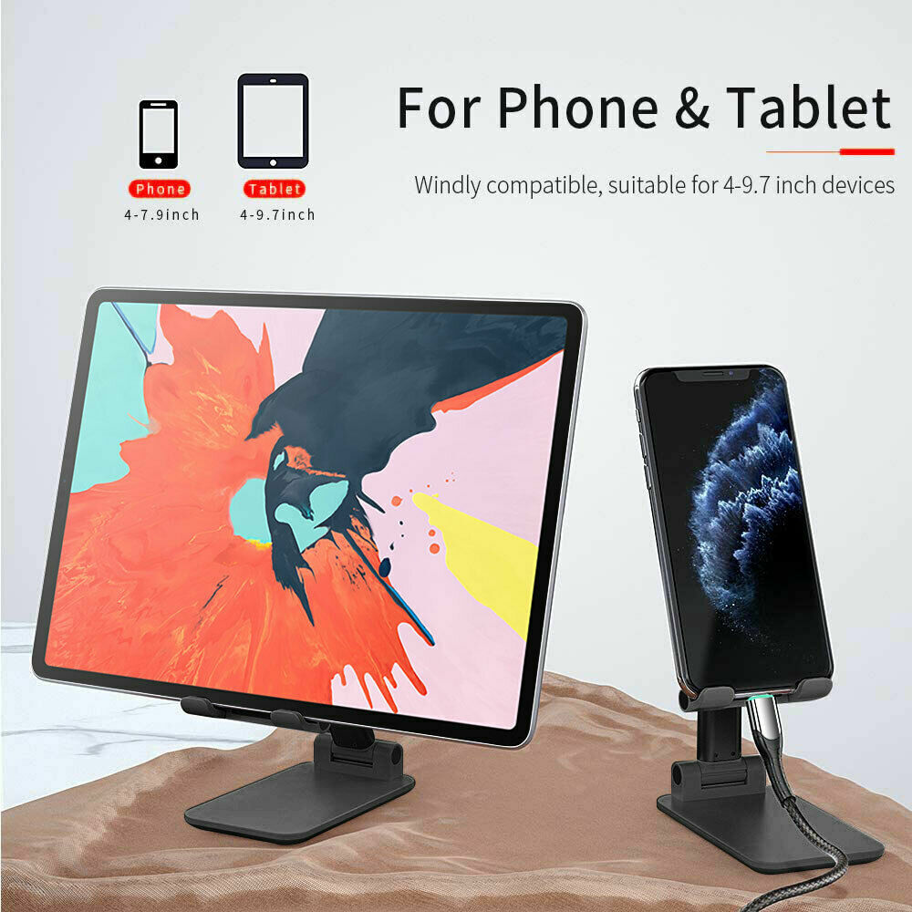 Adjustable Phone Tablet Desktop Stand Desk Holder Mount Cradle For iPhone iPad