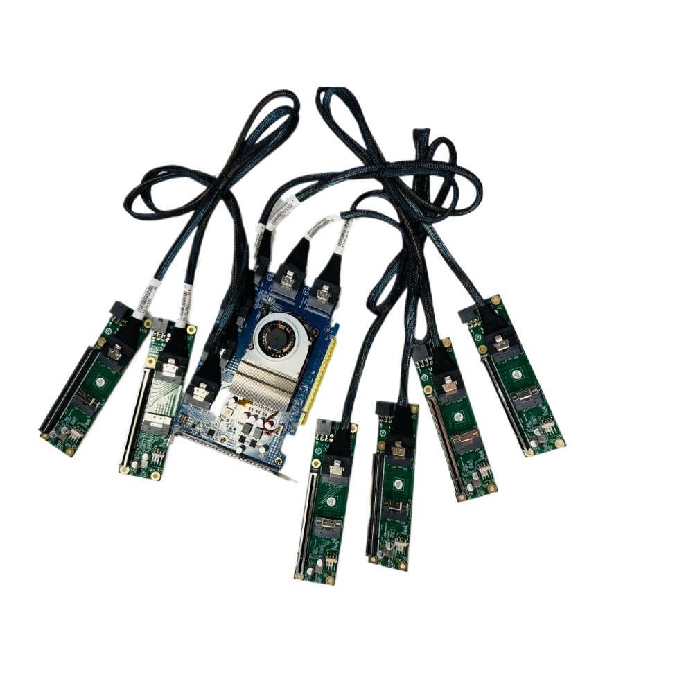 No disassembly required PLX88096 Expansion Card PCIe 4.0 X16 SLIMSAS 6*SFF-8654