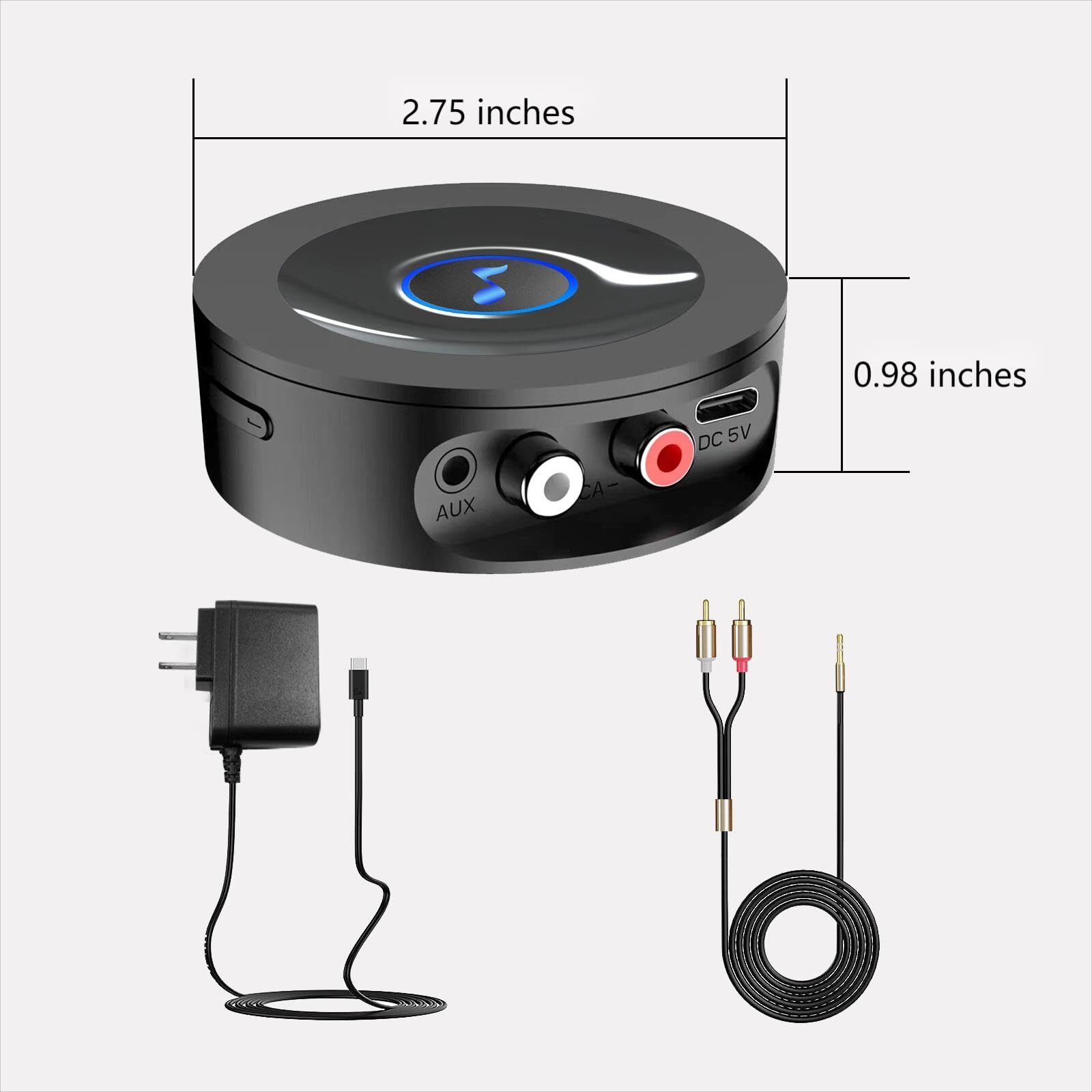 Bluetooth 5.2 Receiver For Home Stereo Aux Adapter For Hifi Wired Speakerswith J