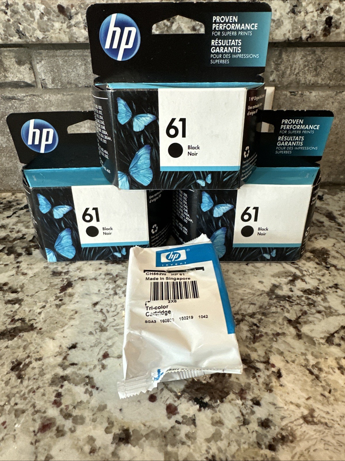 Genuine HP 61 Ink Cartridges Mixed Lot of 4 Sealed Black + Tri-Color