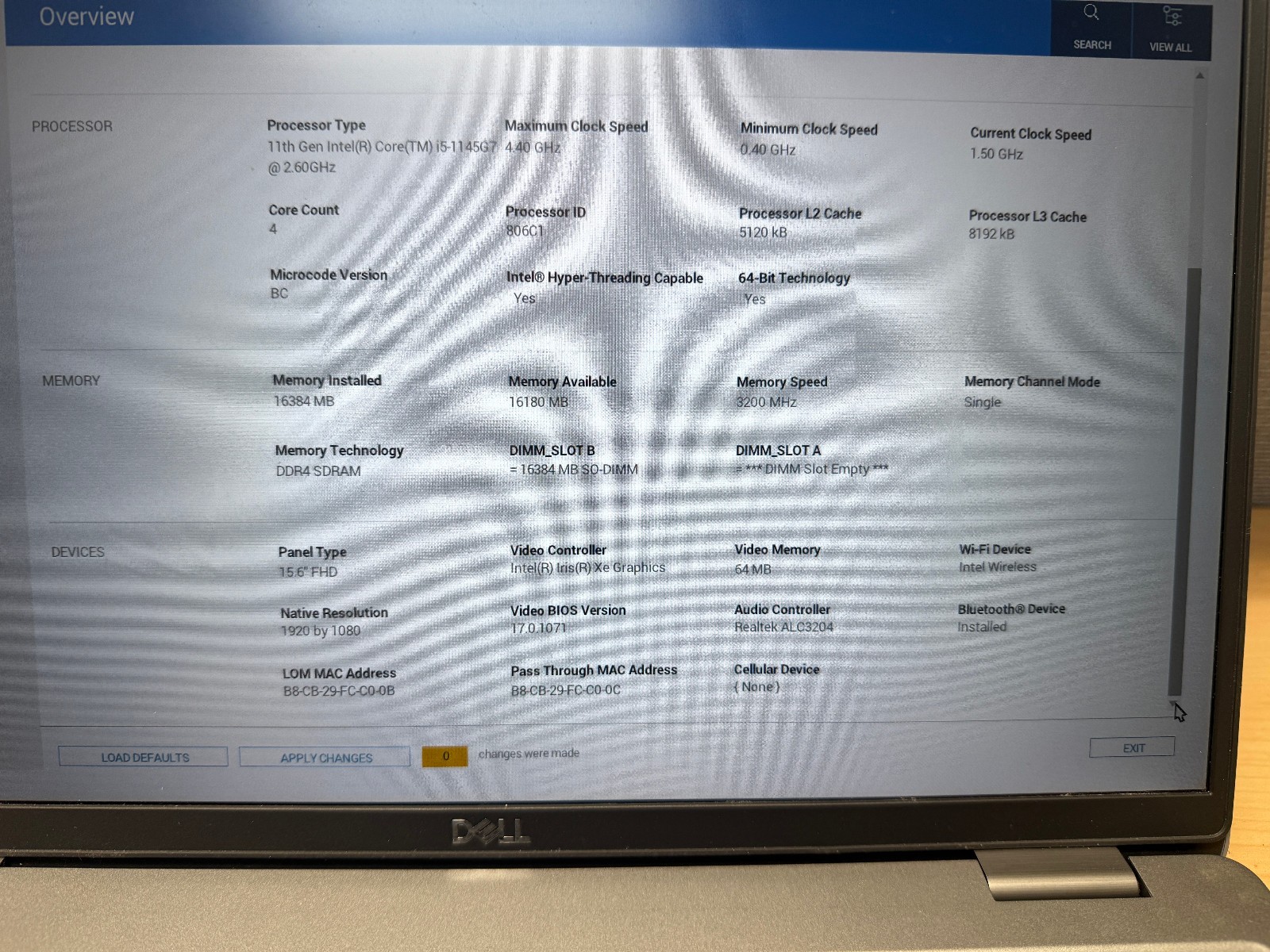 Dell Latitude 5520 Intel(R) Core(TM) i5-1145G7 2.60GHz-16GB RAM-512GB NVMe-NO OS
