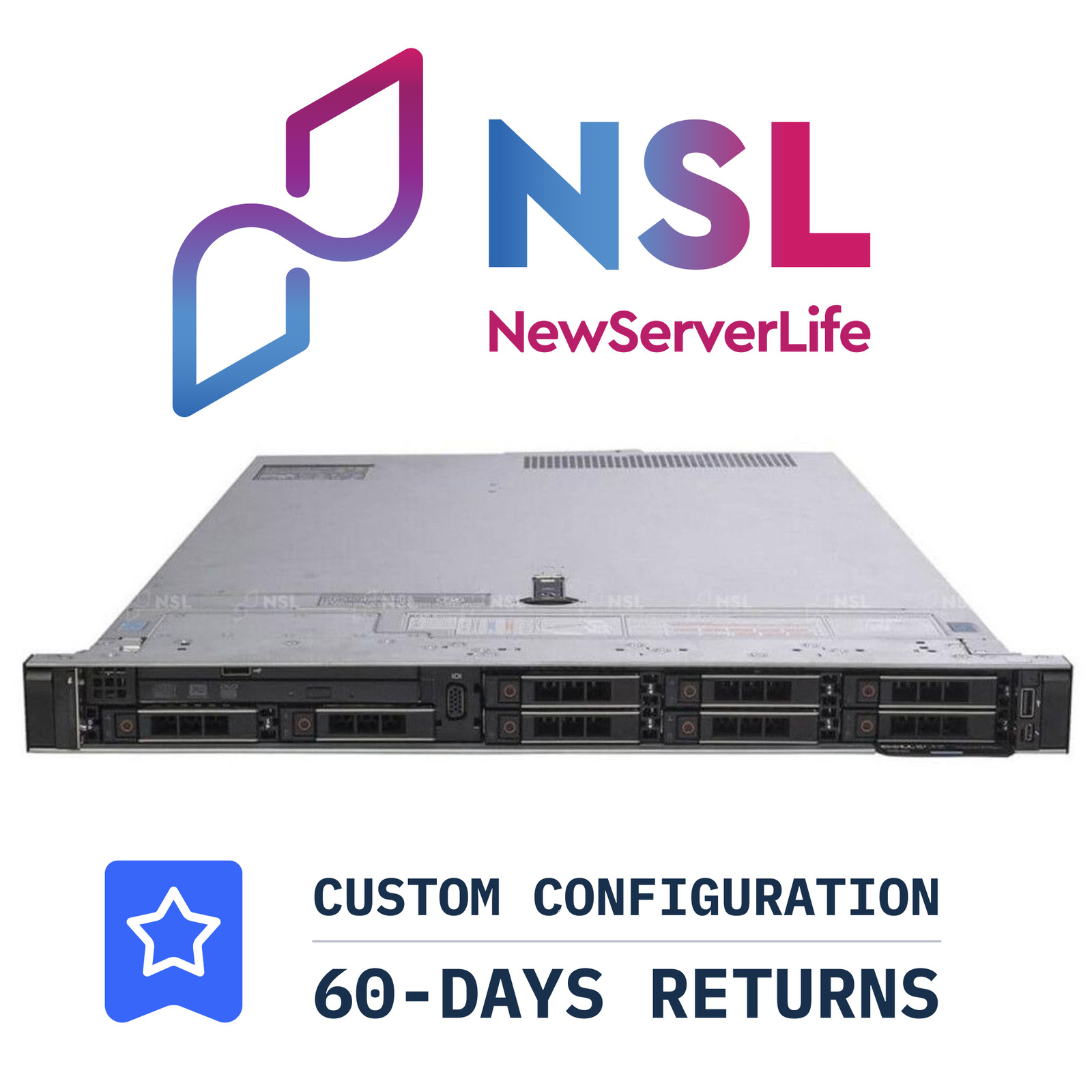 DELL R640 8SFF Server 2x Gold 6152 2.1GHz =44 Cores 64GB H730p 4xRJ45