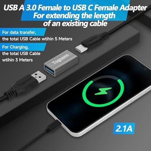 USB to USB C Adapter 2 Pack, Bi-Directional USB Type-C (Female) to USB Type-A (F