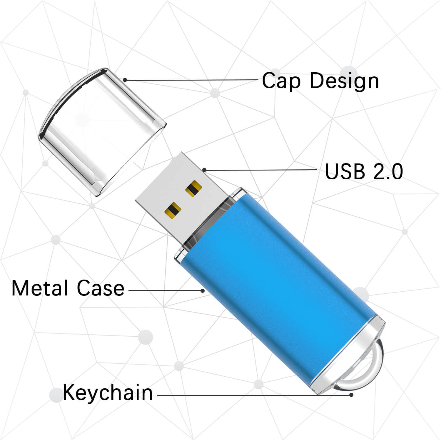 Lot 10pcs Metal Rectangle USB 2.0 Flash Drive Memory Stick 2GB 4GB 8GB 16GB 32GB