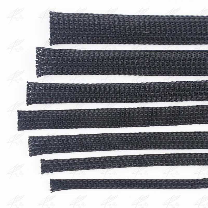 10M Black Braided Cable Sleeving PET Nylon Wrapping Cable Casing Cable Sleeves W