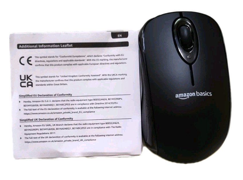 3 PK Amazon Basics Wireless Optical Mouse 2.4GHz USB Nano Receiver Computer