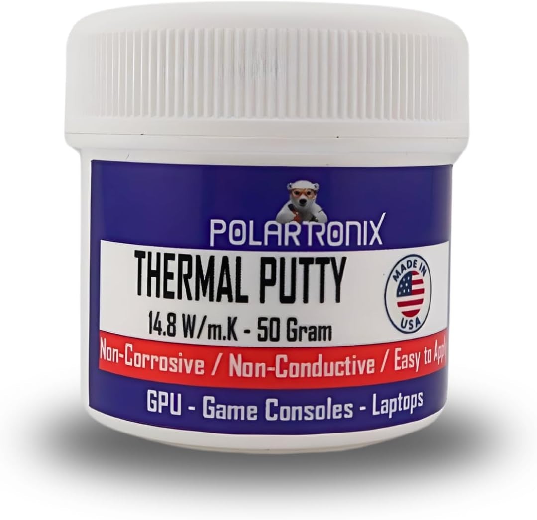 PolarTronix Thermal Putty 14.8W/mK 50g Non-Conductive GPU VRAM PS5 Laptop