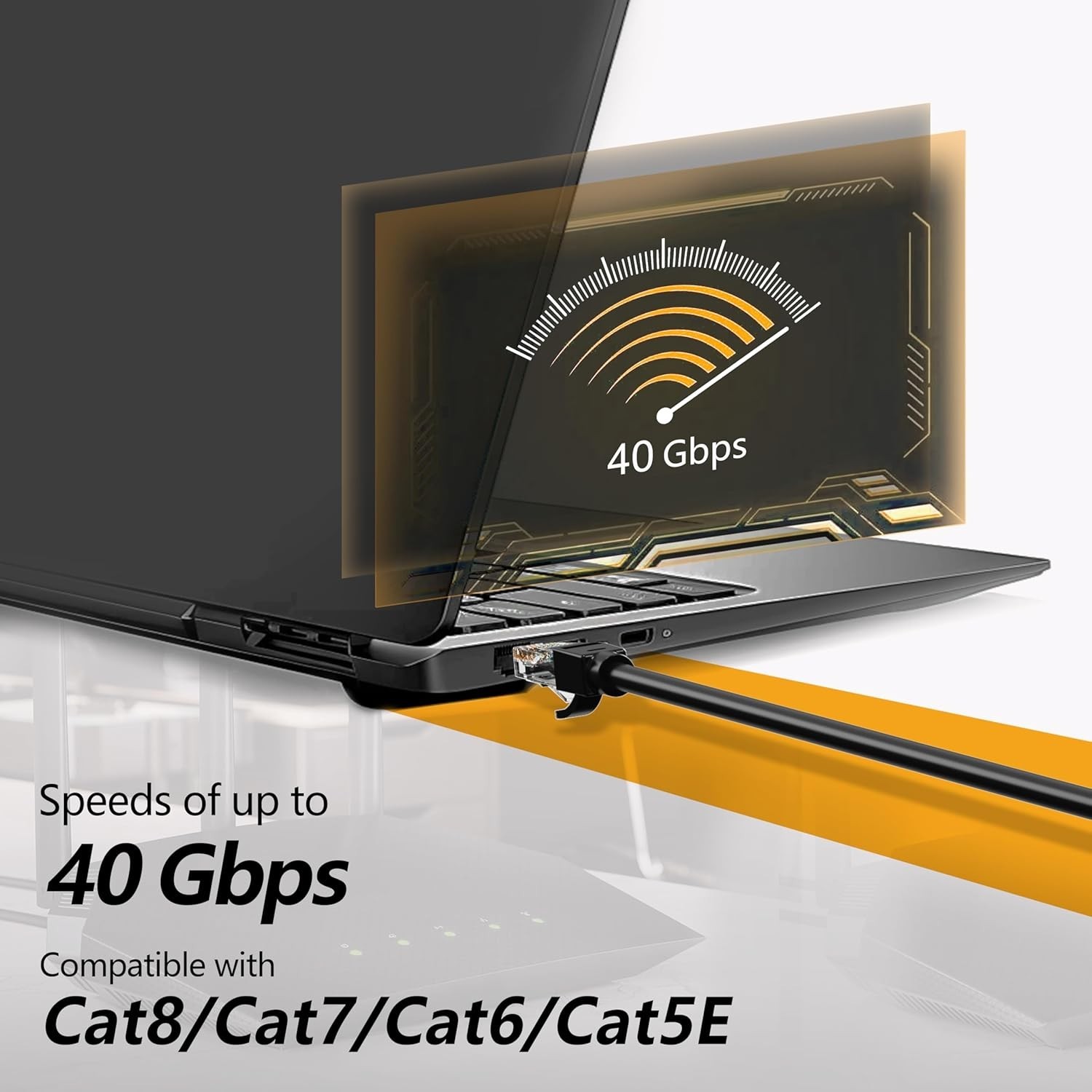 Weatherproof Cat6 Ethernet Cable 75ft – Direct Burial, Black