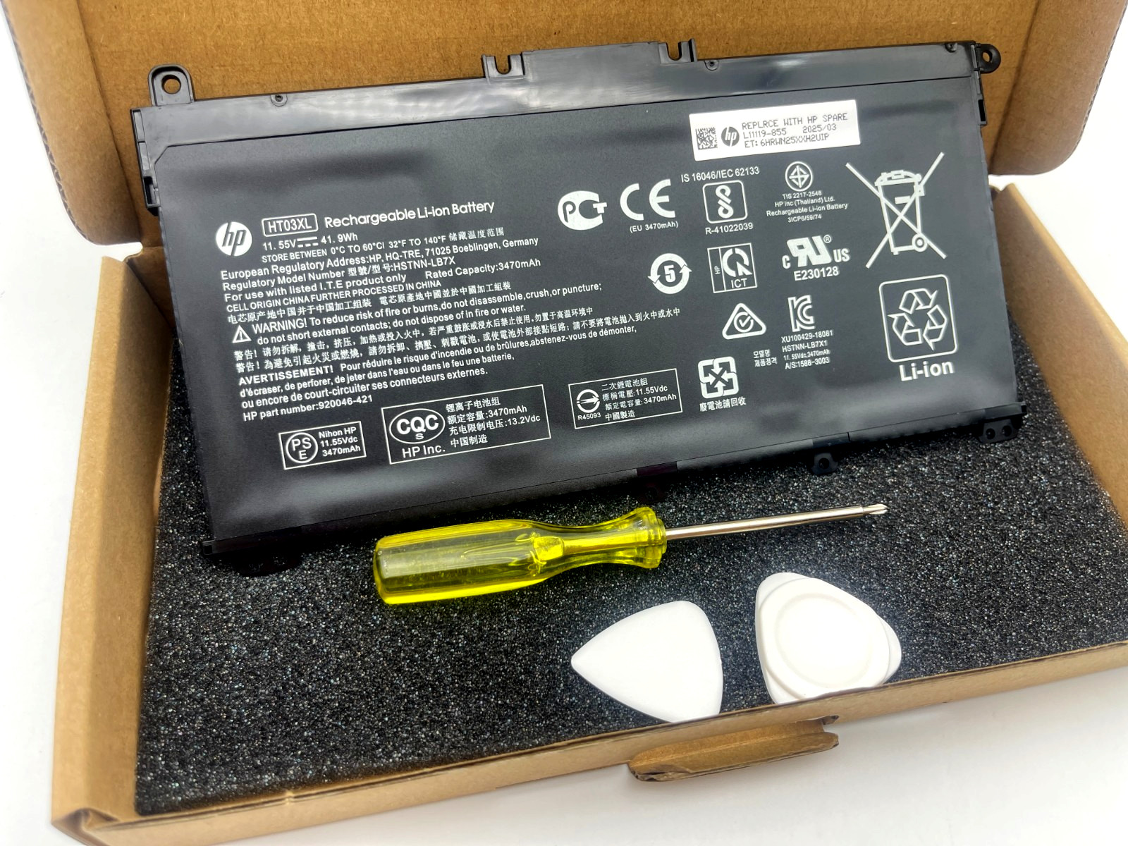 OEM Genuine 41.9WH HT03XL Battery for HP Pavilion 15-CR0000 15-DA0000 L1119-855