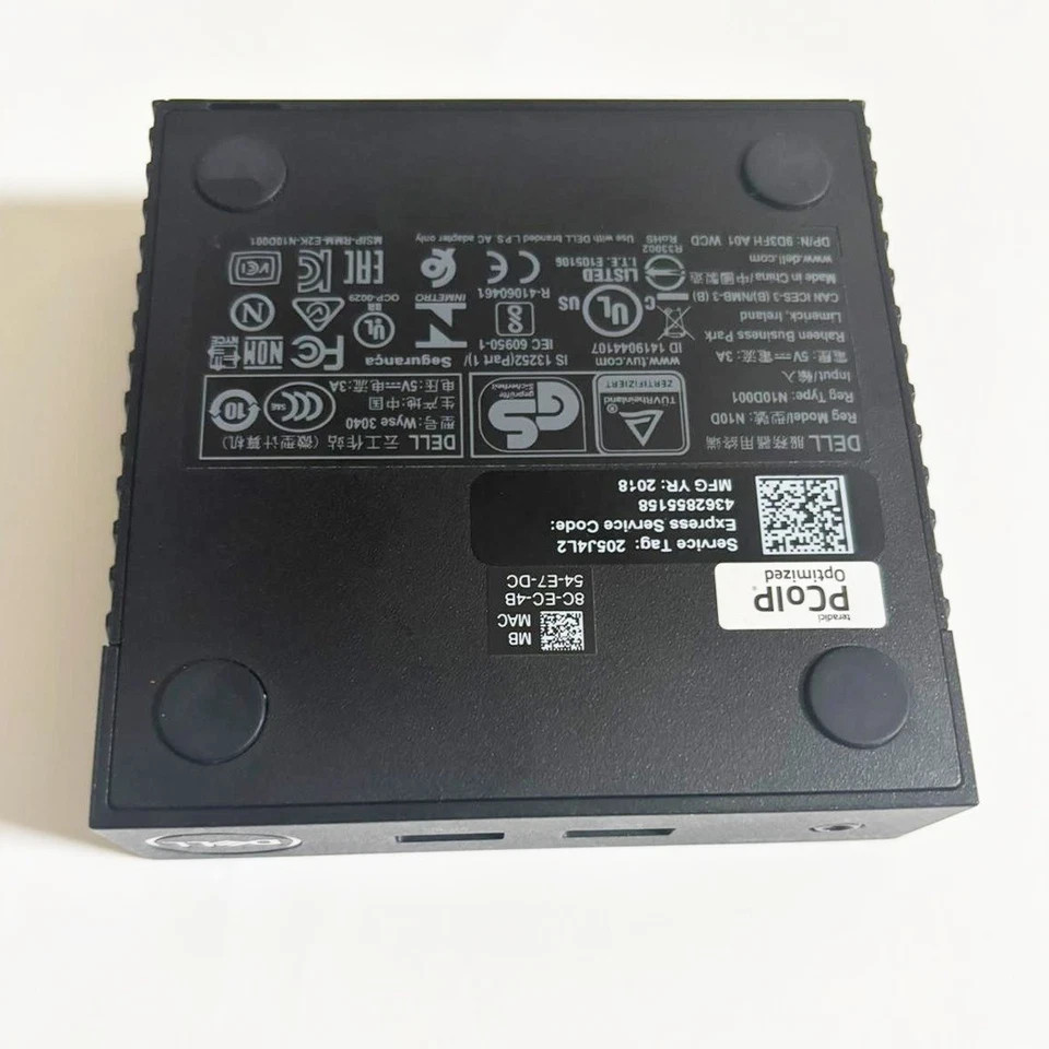 Lot of (5) Dell N10D WYSE 3040 Atom X5 Thin Client 8gb SSD Terminal with adapter