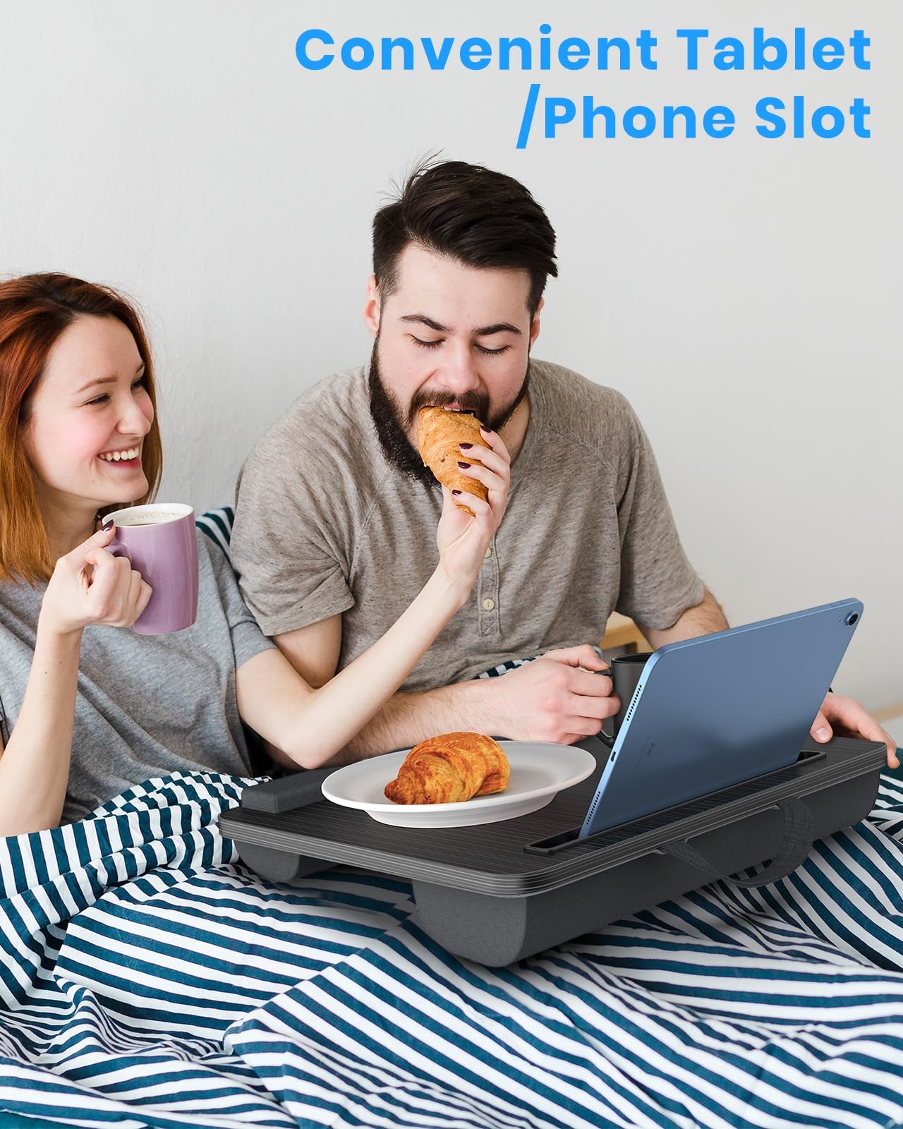 HETTHI Portable Lap Desk, Laptop Stand for Bed with Medium 15.5×12.7in, Black