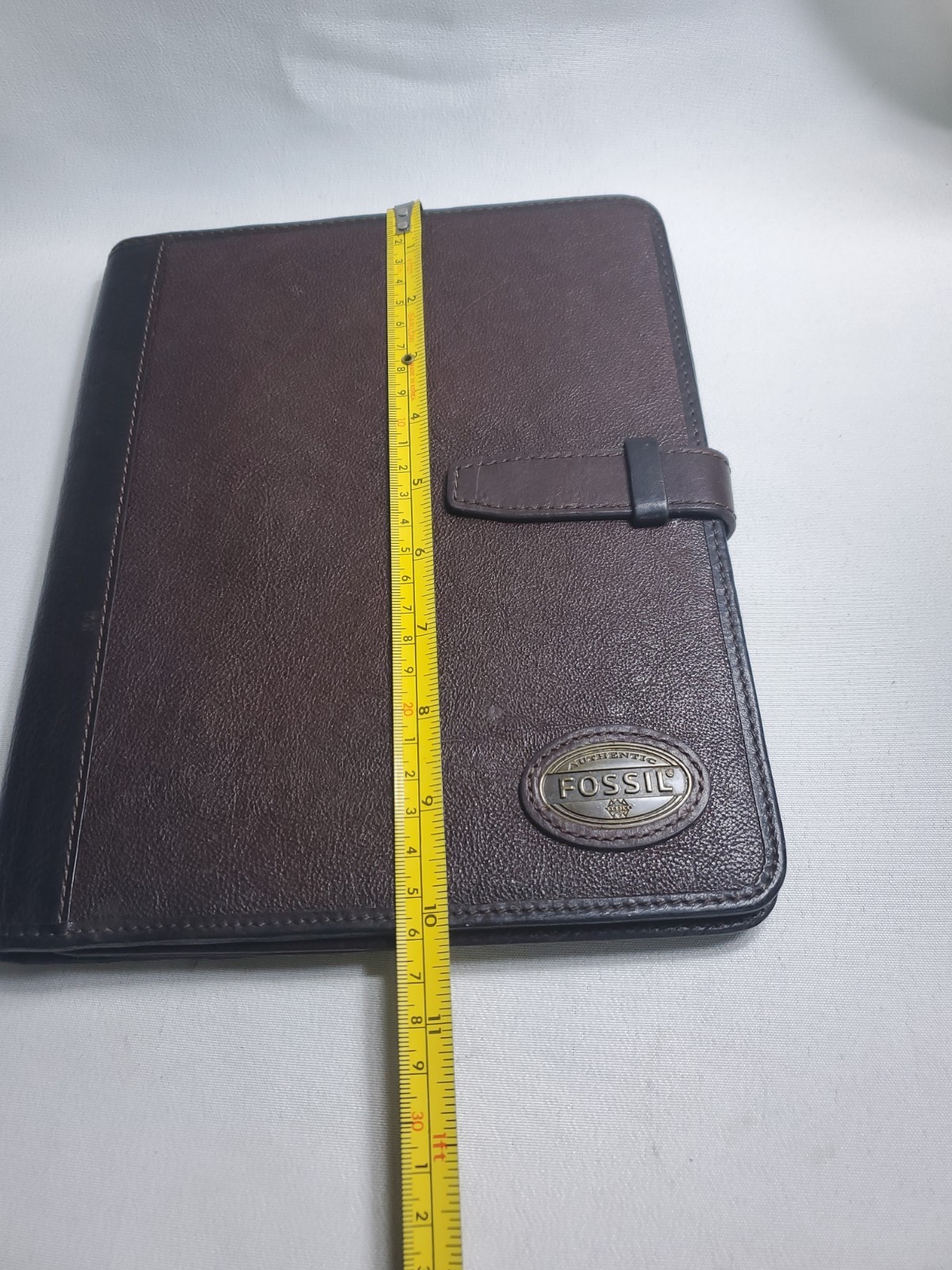 Fossil Brown Leather Tablet ipad Case Strap Travel