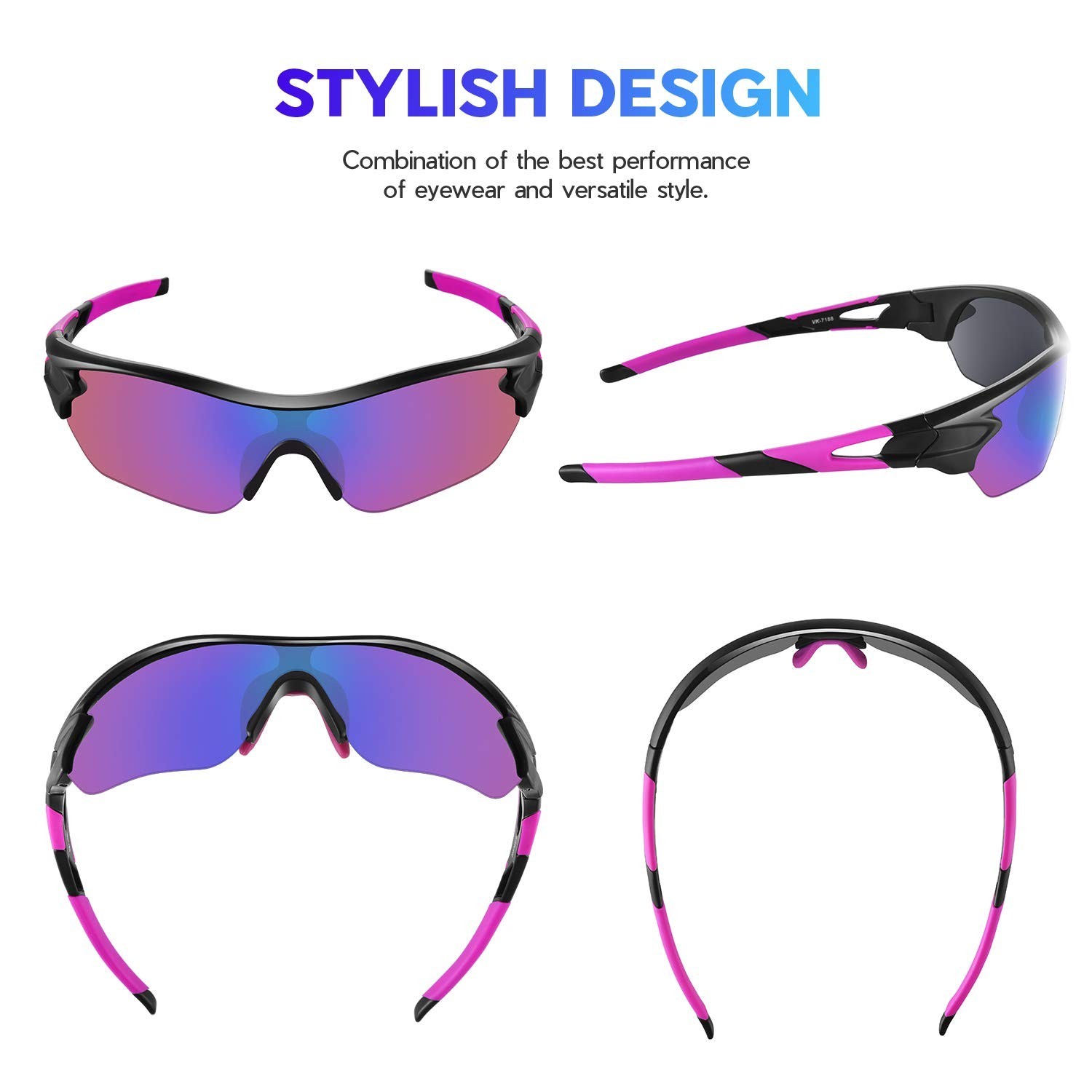 BEACOOL Polarized Sports Sunglasses for Men Women Youth Baseball Cycling Runn…