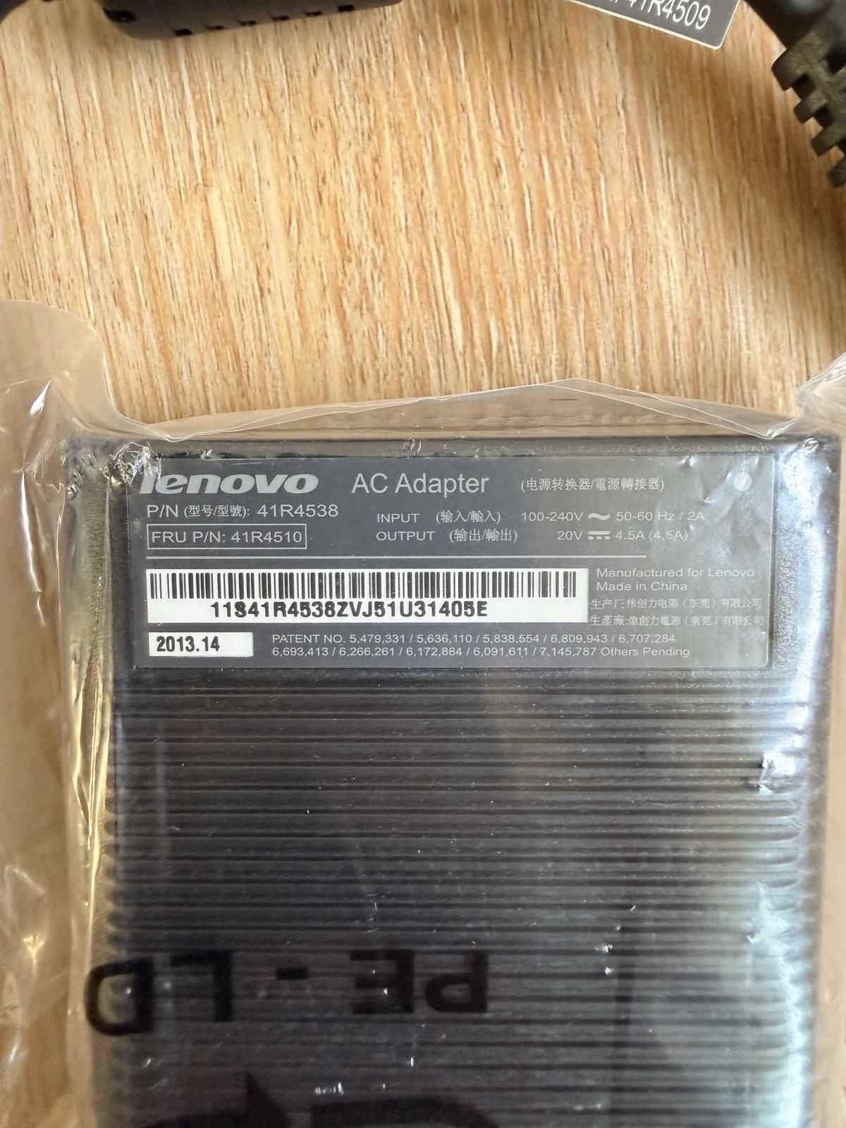 Genuine Lenovo ThinkPad 90W Ultra Slim Laptop Car AC DC Power Charger Kit