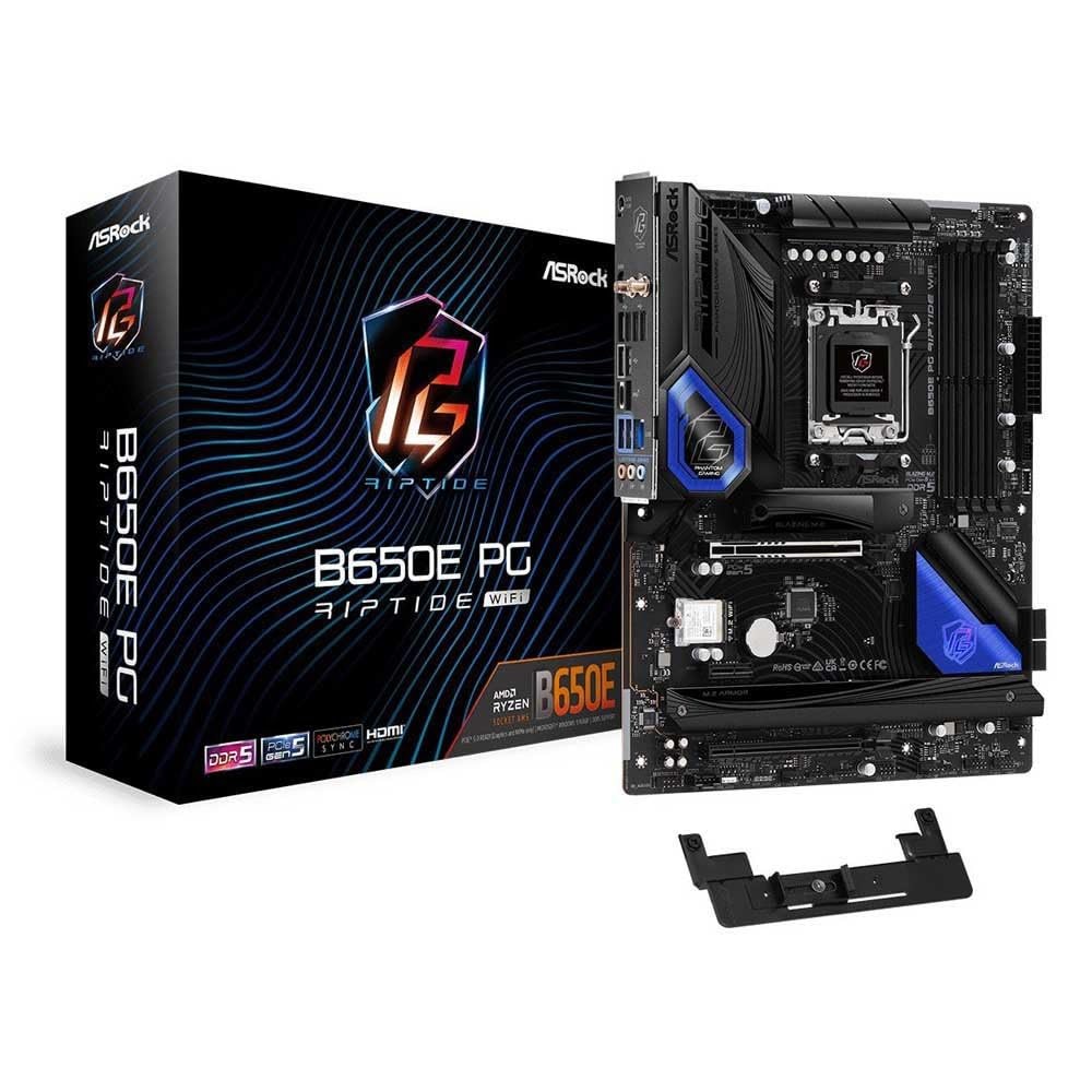 ASRock B650E PG Riptide WiFi Motherboard, compatible with AMD Ryzen 7000 series