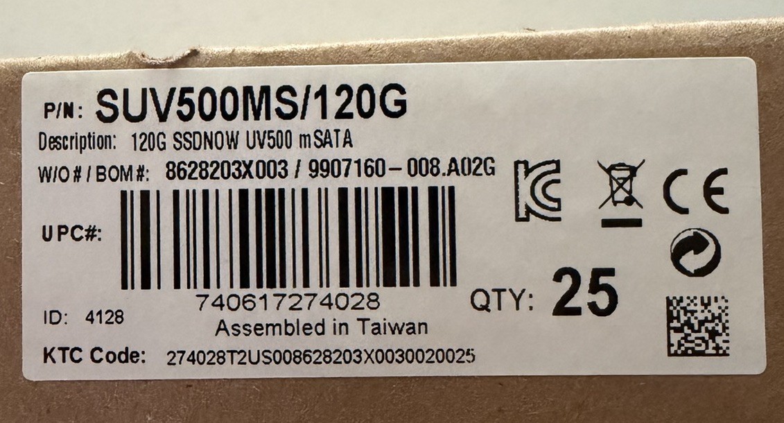 Kingston UV500 120GB mSATA Internal SSD SED 520/320MB/s SUV500MS/120G