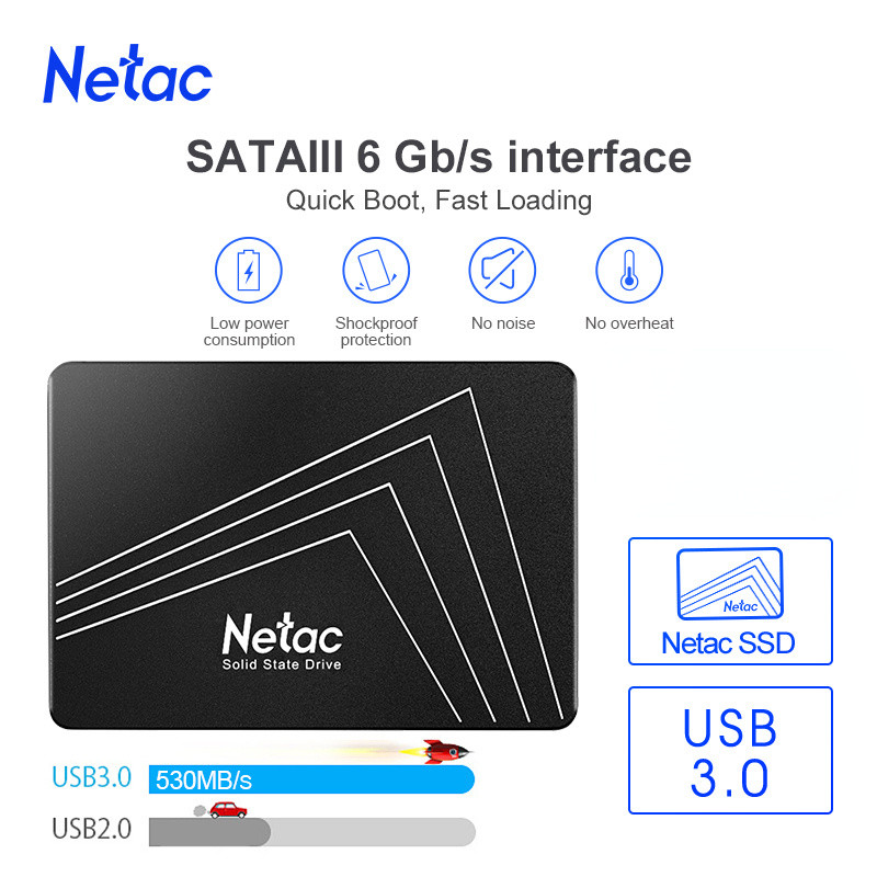 Netac Internal SSD 1TB Solid State Drive 2.5” SATA III 6GB/s Up to 550MBps