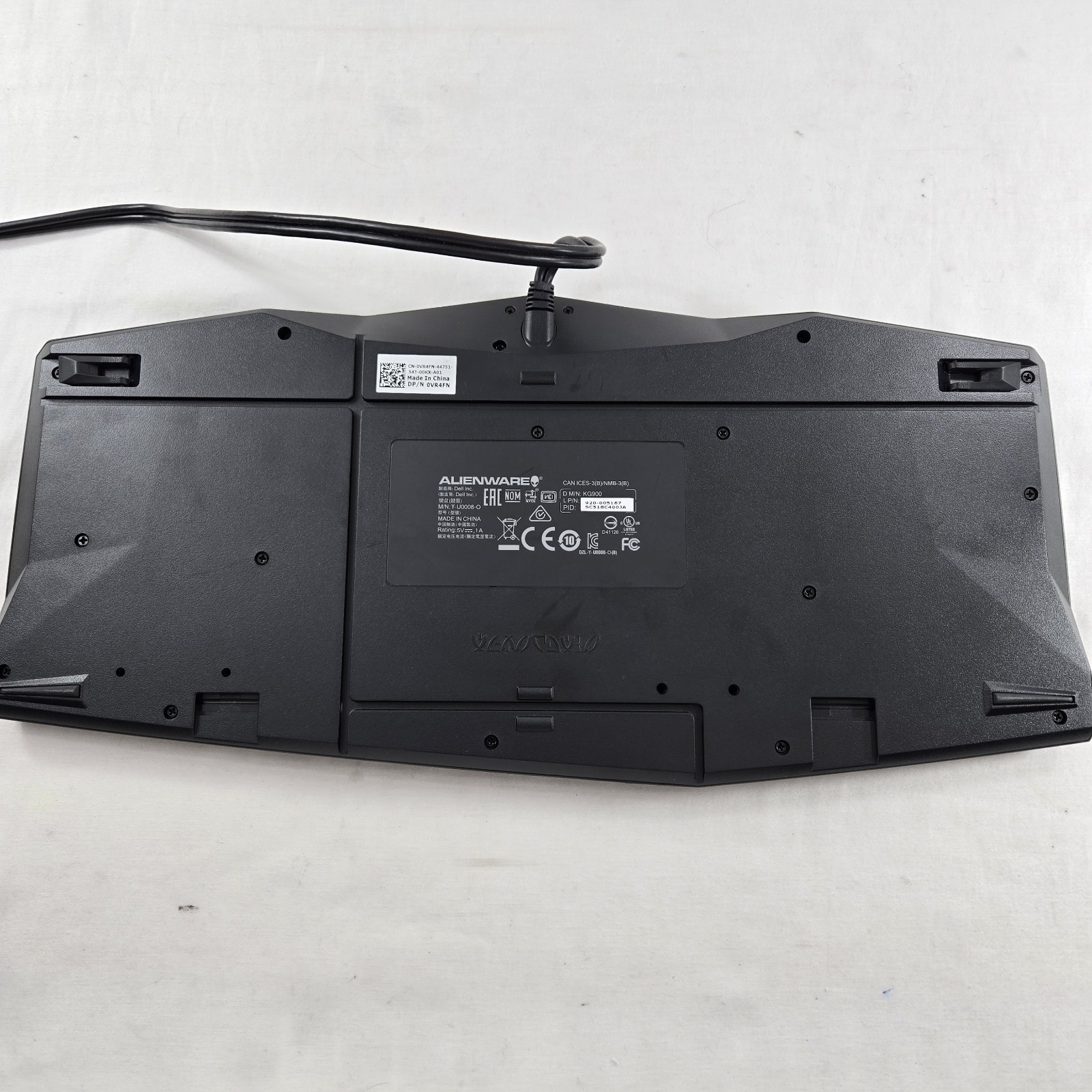 Dell Alienware KG900 TactX Gaming Illuminated Keyboard Y-U0008-O Wired Tested VG