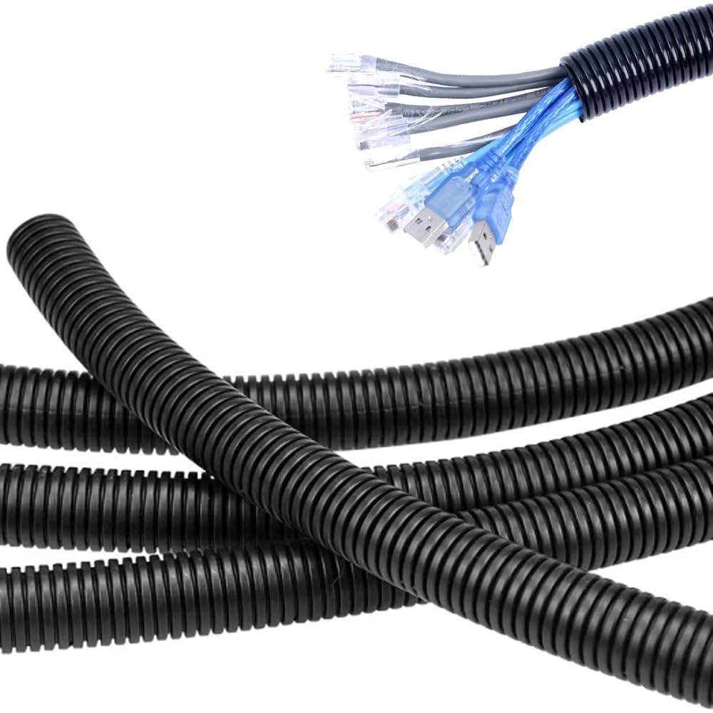 32 FT 1/4 inch Split Wire Loom Tubing Wire Conduit,Flexible Wire Covers Cord …