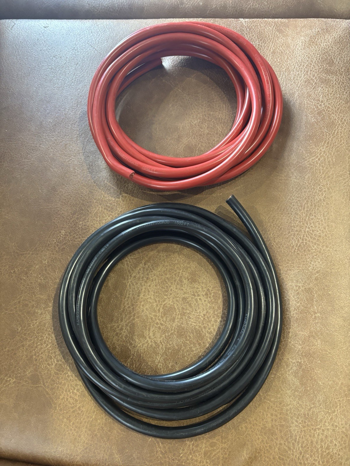 4 Ga. Red And Black Welding Cables. 16 Ft Each. 32 Ft Total.