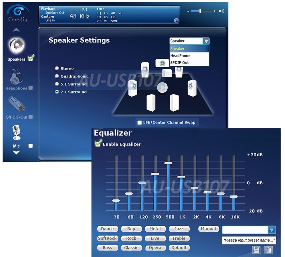 External USB Sound Card W/ Optical Analog Stereo 5.1 Outputs For Mac Android PC