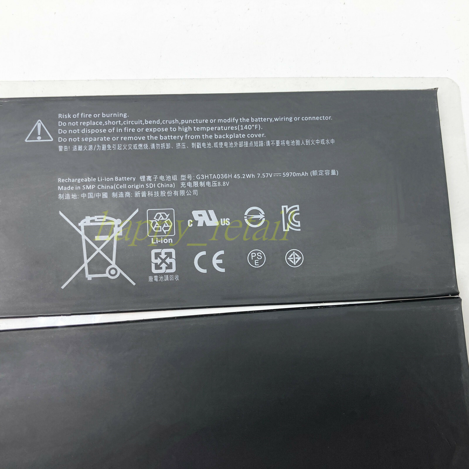 New Battery for Microsoft Surface Laptop 1 2 1769 13.5″ G3HTA036H DYNK01 5970mAh