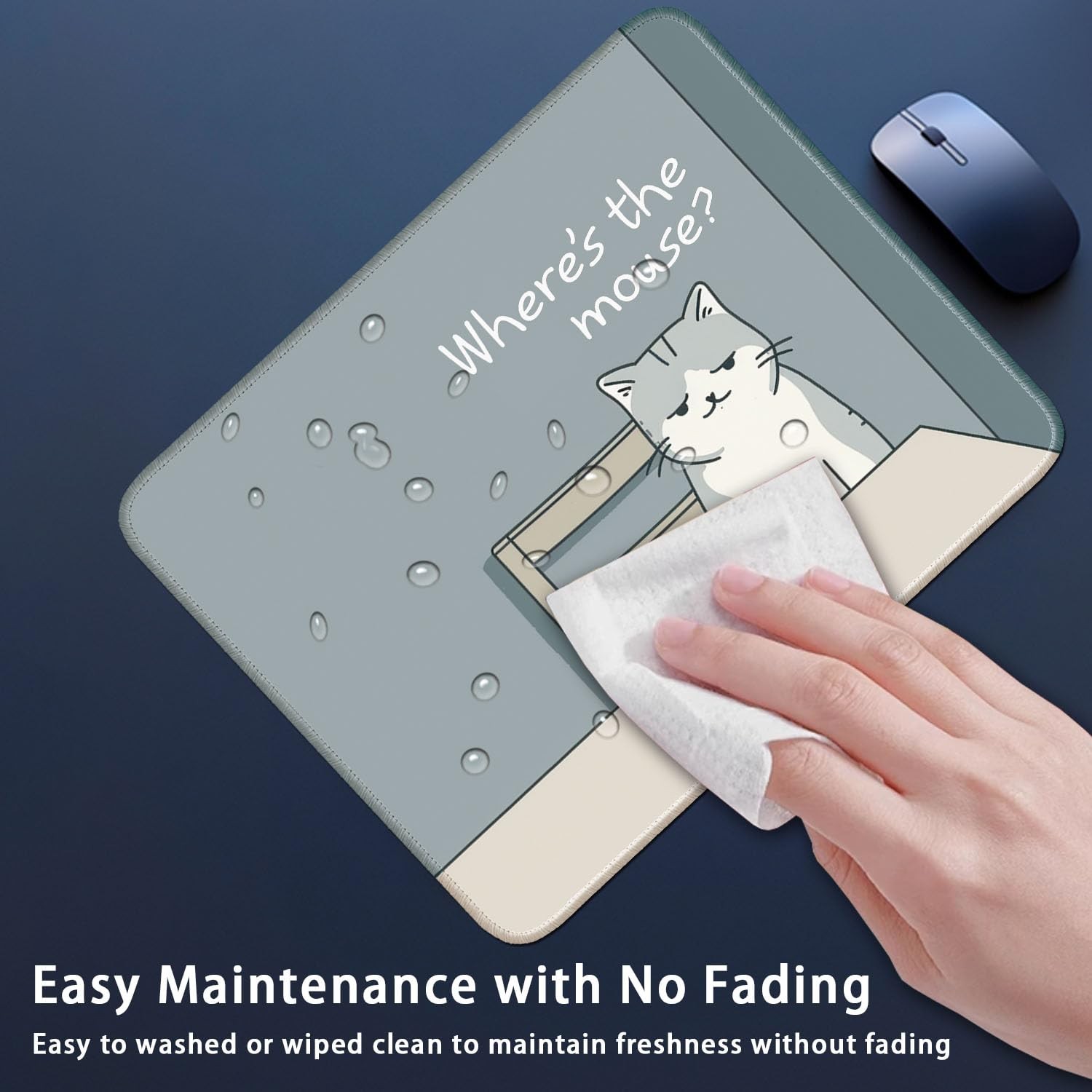 Flodirise Non-Slip Mouse Pad Gaming 26x21cm / 10×8 inch, Cat 01