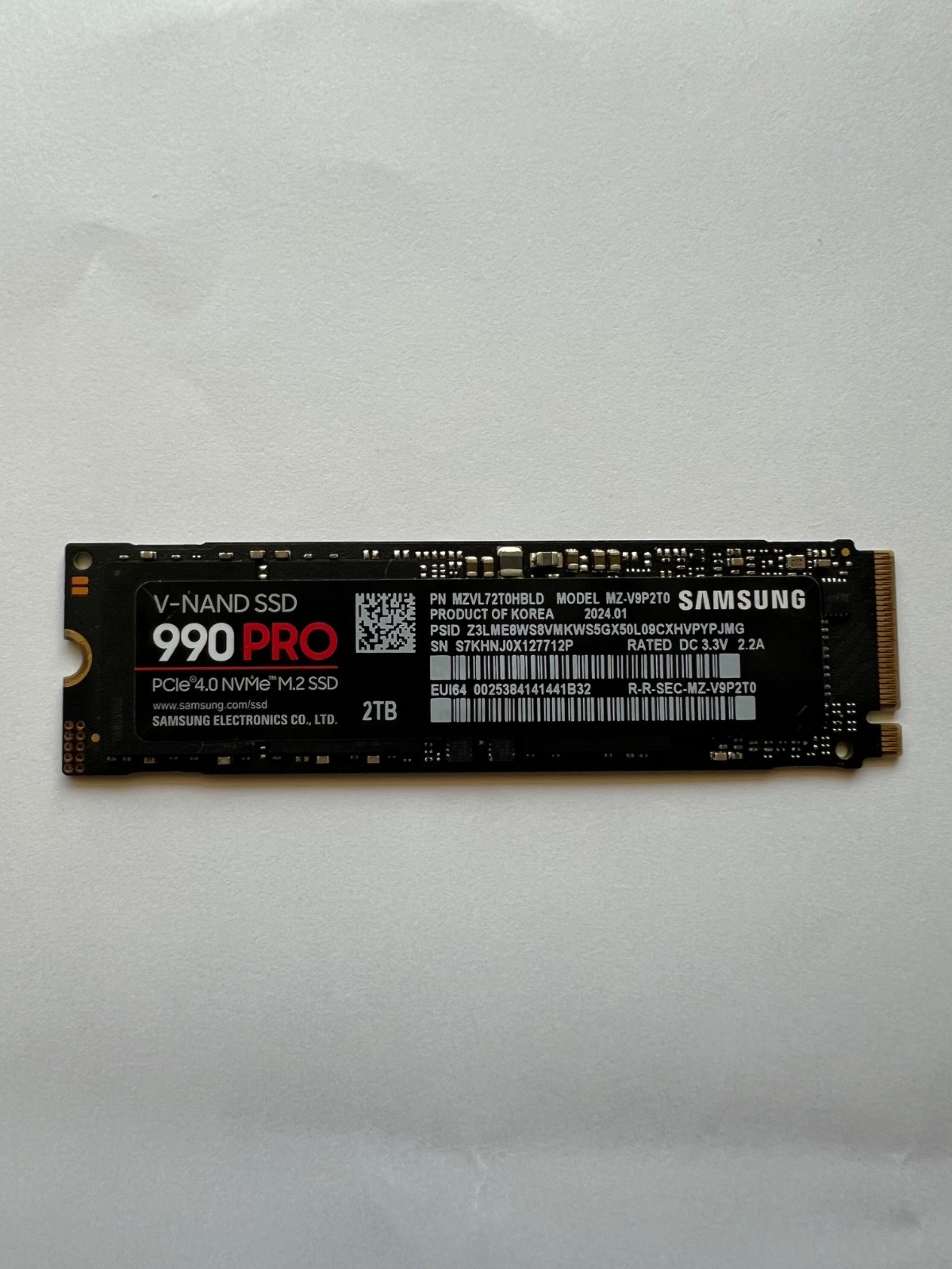 Samsung 990 PRO 2TB PCIe 4.0 NVMe M.2 Internal SSD V-NAND MZ-V9P2T0B