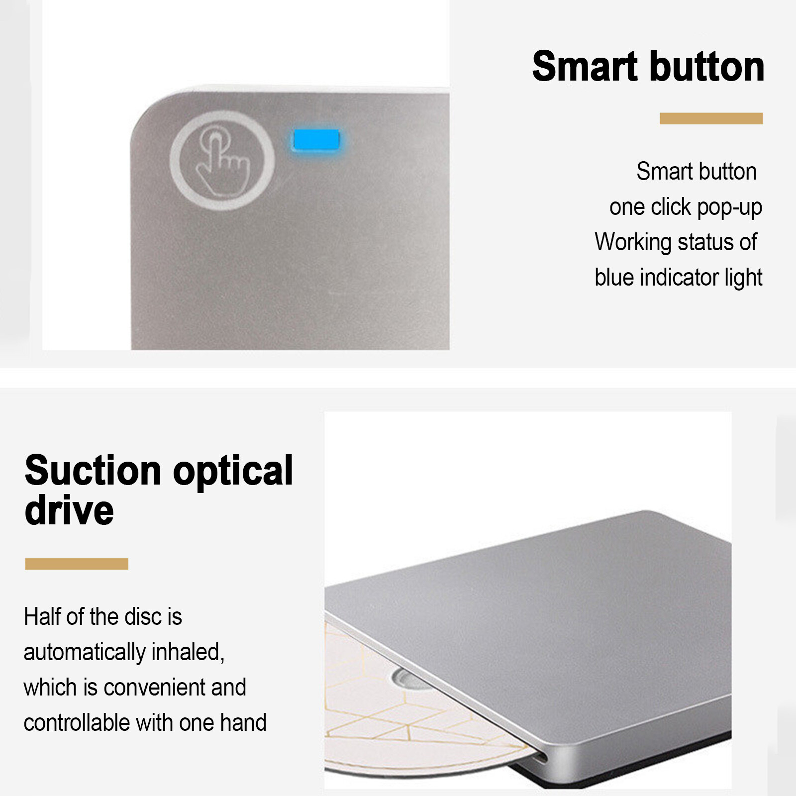 Genuine Bluray Burner External USB 3.0 Player DVD CD BD Recorder Drive Silver US